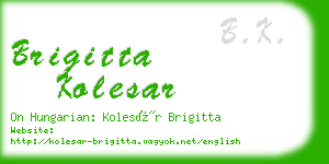 brigitta kolesar business card